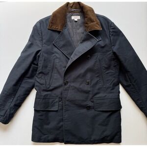 WALLACE & BARNES Heavyweight Peacoat Jacket Corduroy Collar Mens Small Primaloft